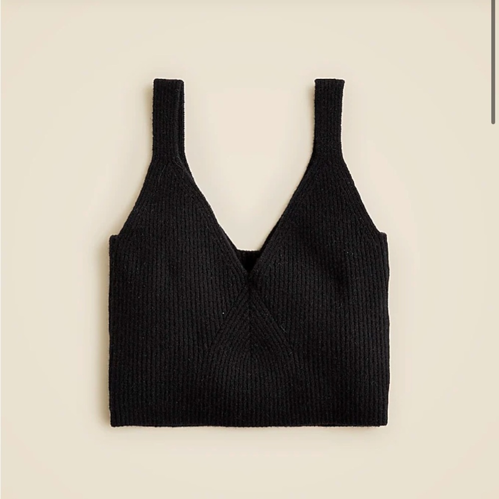 J. Crew cashmere-blend cropped sweater-tank